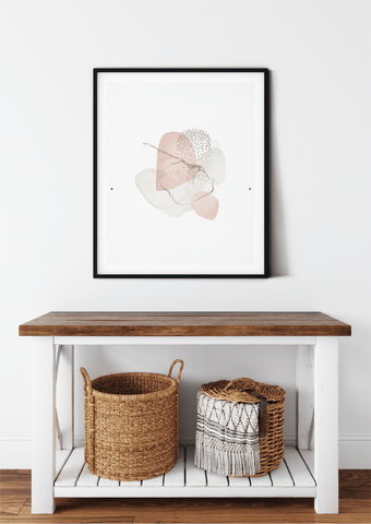 Pink and White Abstract Shape One