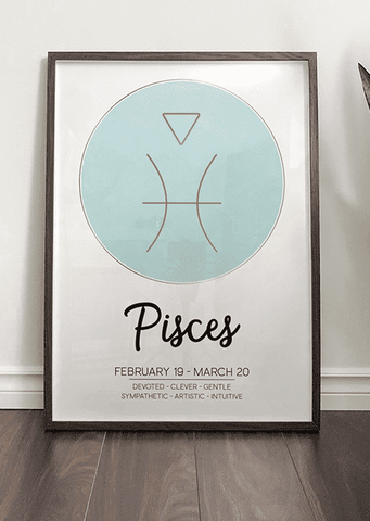 Pisces Zodiac Symbol Print - Printy