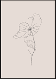 Neutral Sketchy Flower One Poster