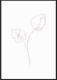 Pink Sketchy Flower Three Poster