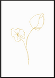 Mustard Sketchy Flower Three Poster