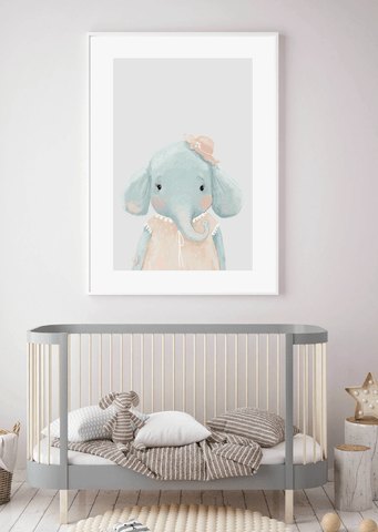 Sweet Elephant Nursery Print - Printy