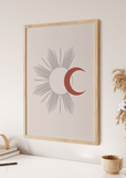 The Sun and The Moon Brown Poster