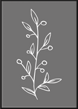 White on Grey Leaf Print Set - Printy