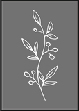 White on Grey Leaf Print Set - Printy