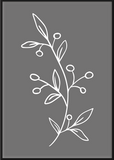 White on Grey Leaf Print Set - Printy