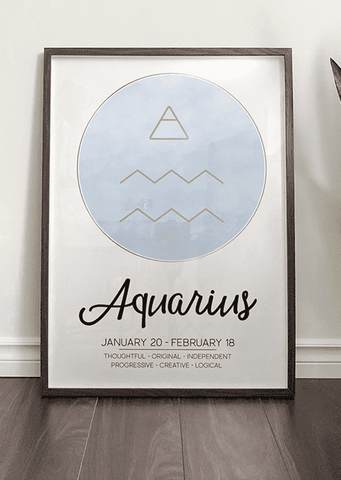 Aquarius Zodiac Symbol Print - Printy