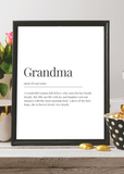 Grandma Definition Print