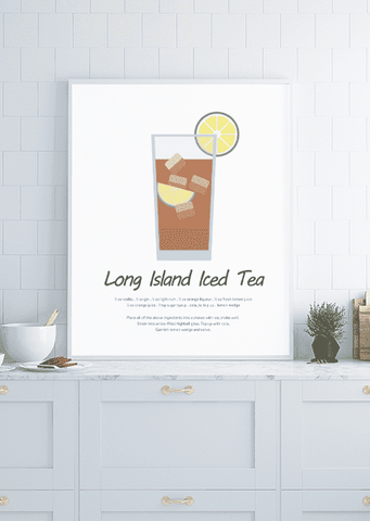 Long Island Iced Tea Cocktail Print - Printy