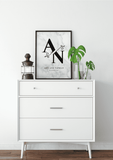 Personalised monochrome couple print - Printy