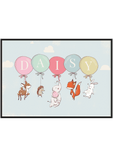 Personalised zoo animal nursery print - Printy